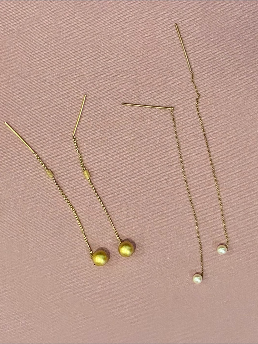 Gold and Pearl Threader Drop Earrings — Madewell & Club Monaco